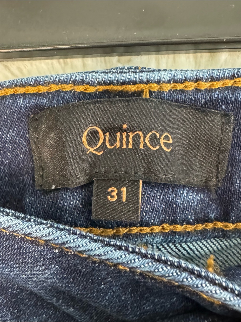 Quince Bella Stretch Wide Leg Jeans Women’s 31 Midnight Blue Denim Classic NEW - Picture 4 of 9